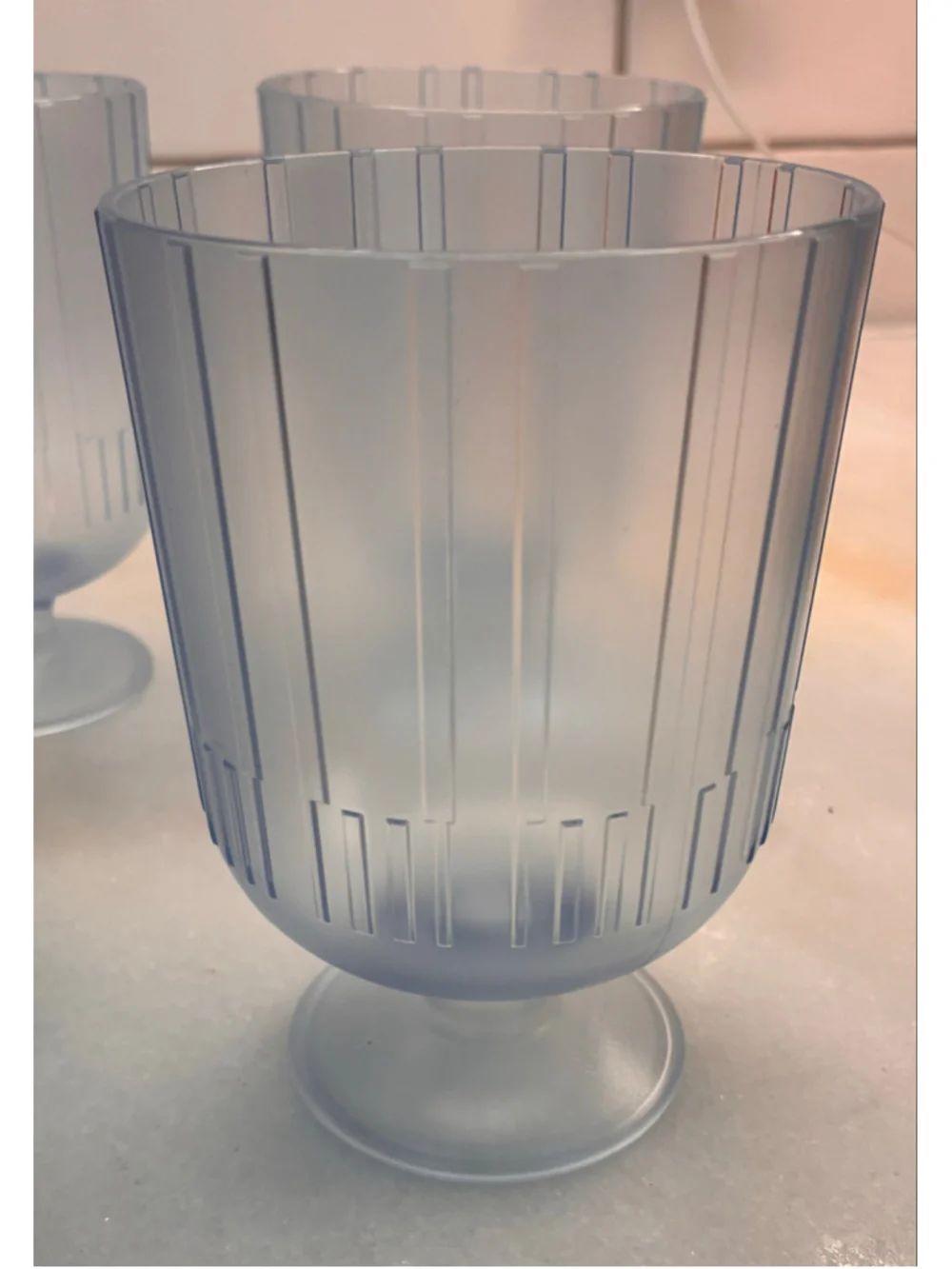 Hearth & Hand with Magnolia Blue Ribbed Tritan Drinkware Set of 4 plastic